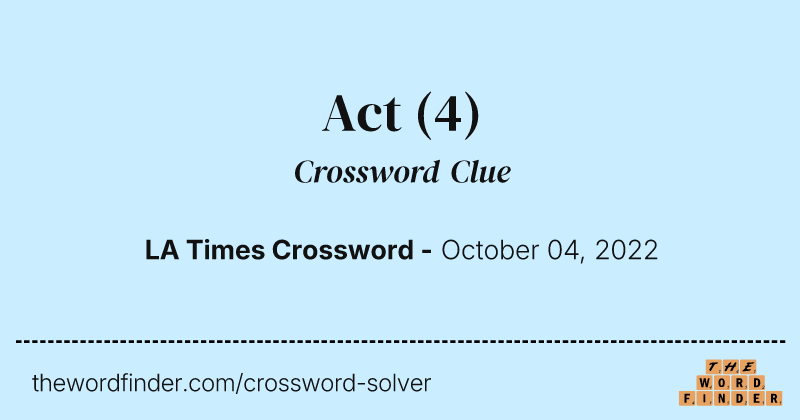 Act crossword clue image