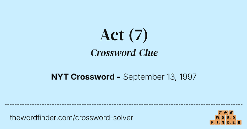 Act crossword clue image