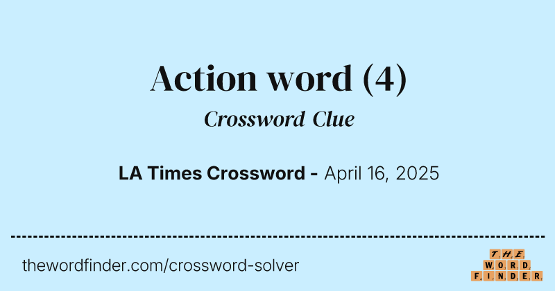 Action word crossword clue image