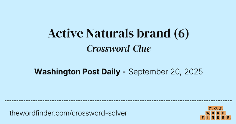 Active Naturals brand crossword clue image