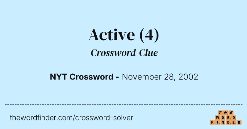 Active crossword clue image