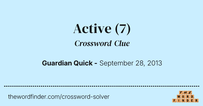 Active crossword clue image