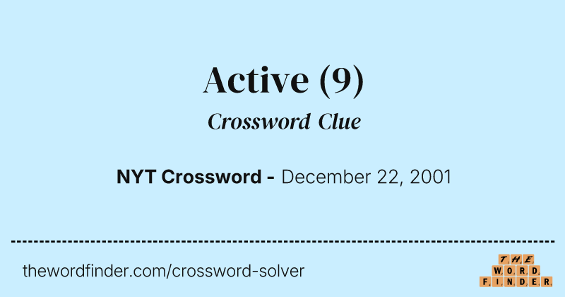 Active crossword clue image