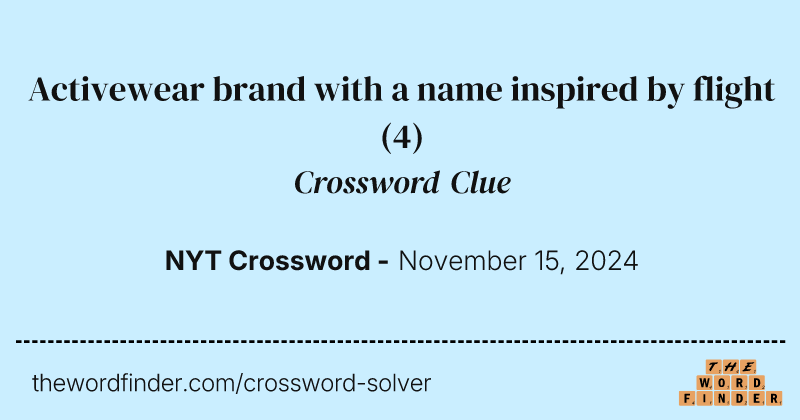 Activewear brand with a name inspired by flight crossword clue image