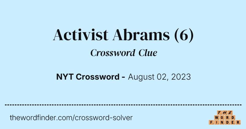 Activist Abrams crossword clue image