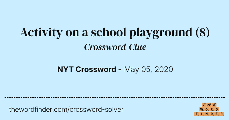 Activity on a school playground crossword clue image