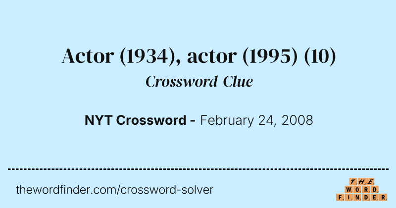 Actor (1934), actor (1995) crossword clue image