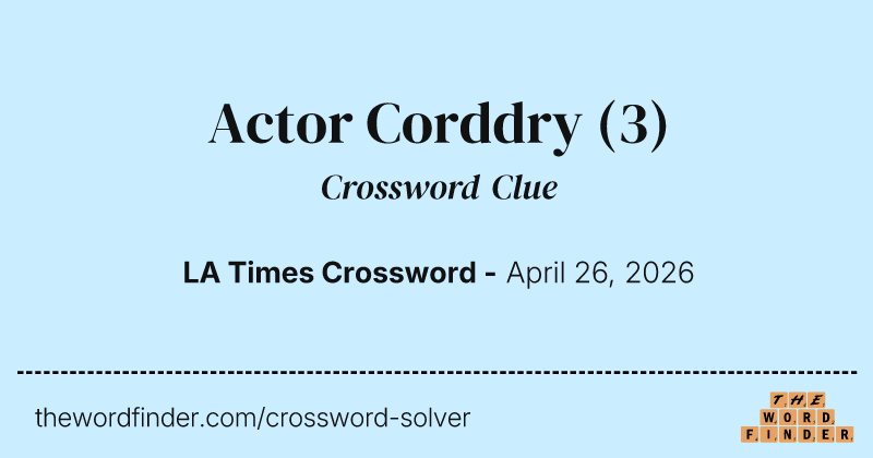 Actor Corddry crossword clue image