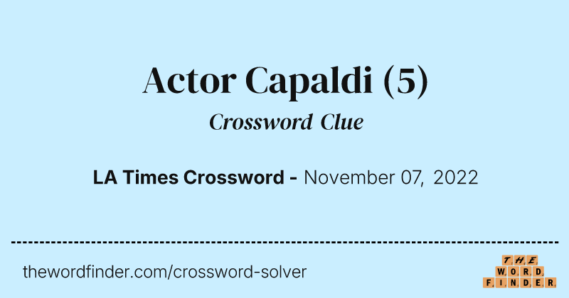Actor Capaldi crossword clue image
