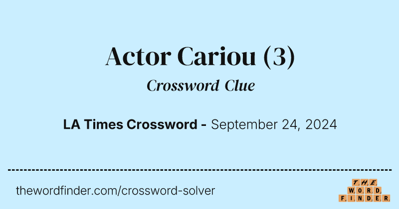 Actor Cariou crossword clue image