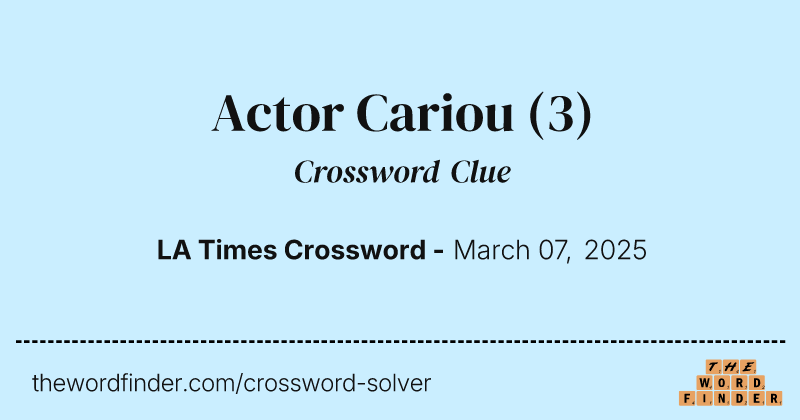 Actor Cariou crossword clue image