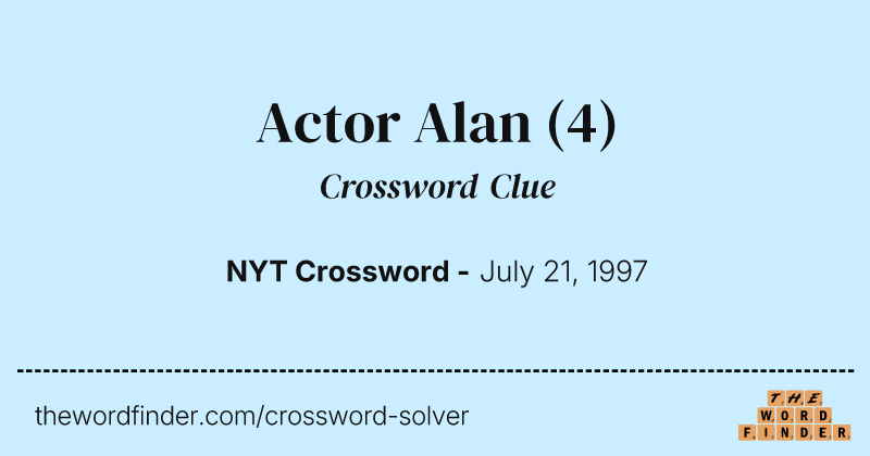 Actor Alan crossword clue image