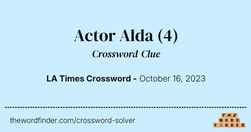 Actor Alda crossword clue image