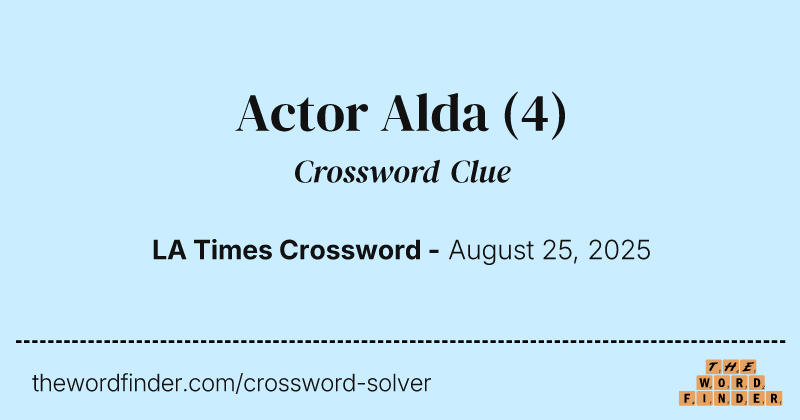 Actor Alda crossword clue image