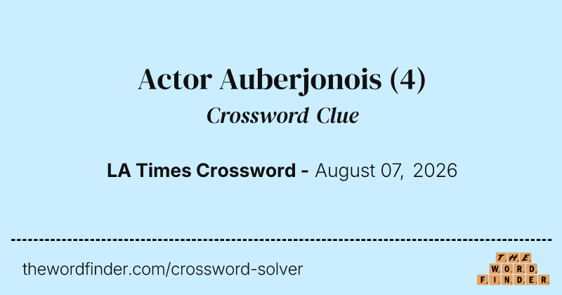 Actor Auberjonois crossword clue image