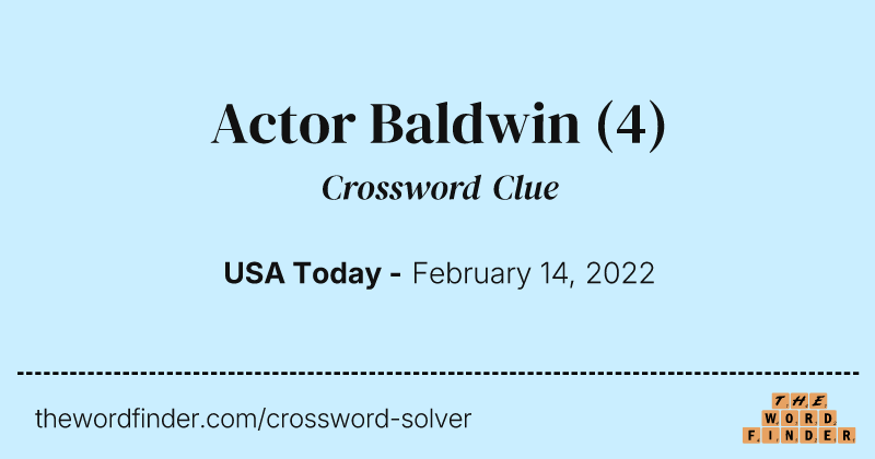 Actor Baldwin crossword clue image