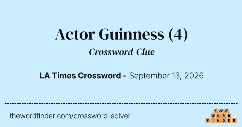 Actor Guinness crossword clue image