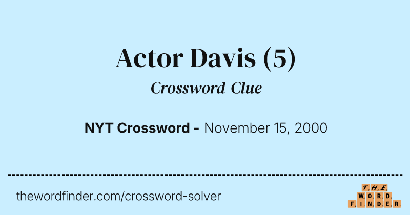 Actor Davis crossword clue image