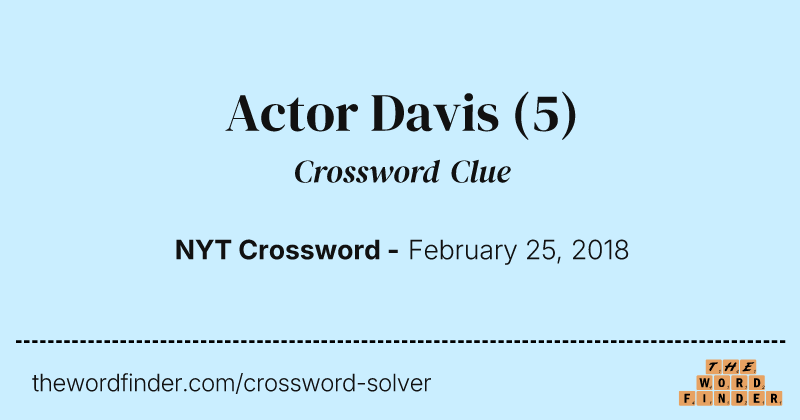 Actor Davis crossword clue image