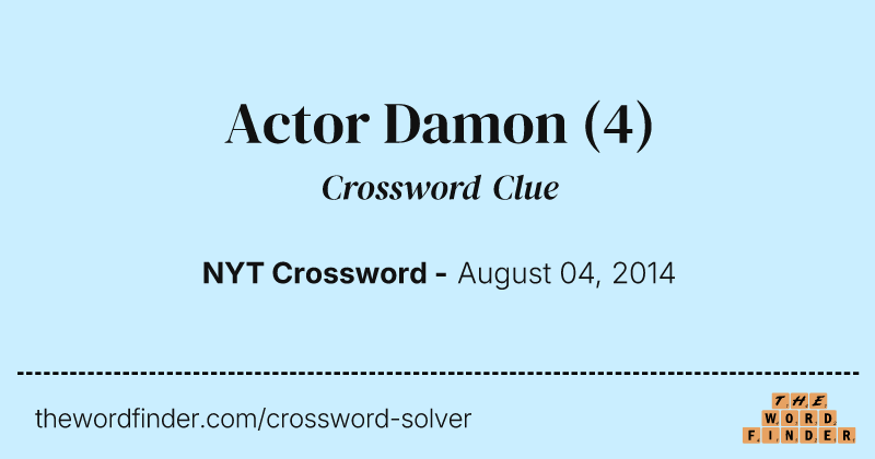 Actor Damon crossword clue image