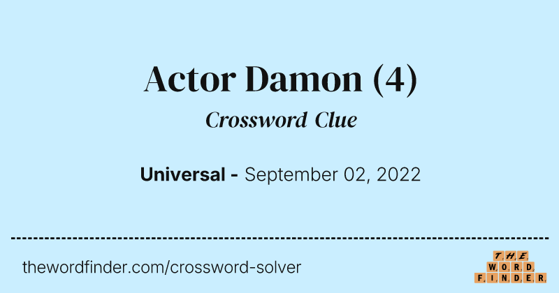 Actor Damon crossword clue image