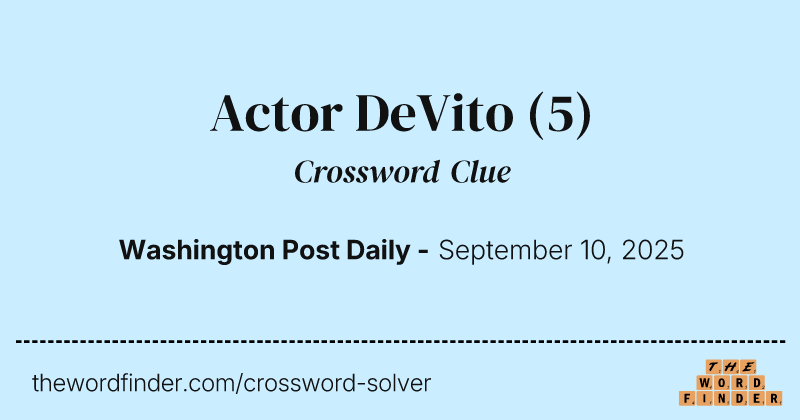 Actor DeVito crossword clue image