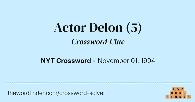 Actor Delon crossword clue image