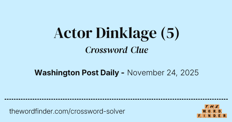 Actor Dinklage crossword clue image