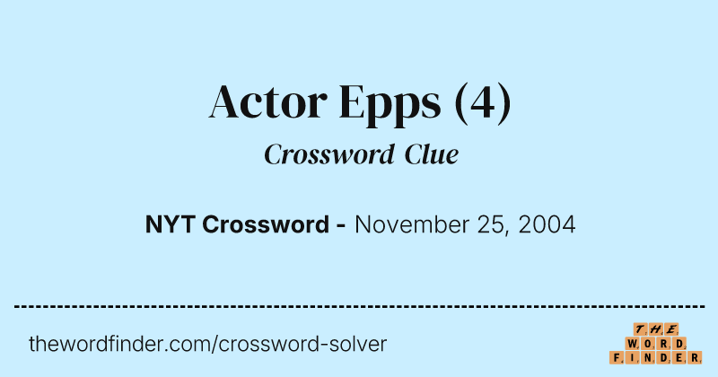 Actor Epps crossword clue image