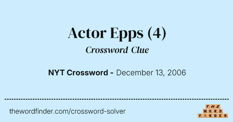 Actor Epps crossword clue image