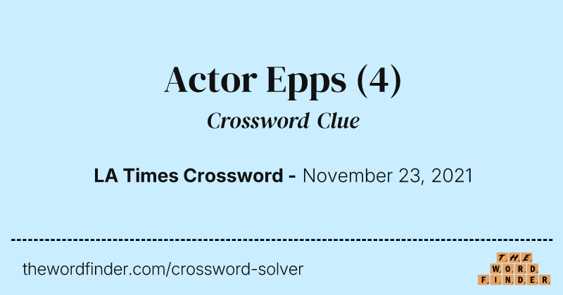 Actor Epps crossword clue image