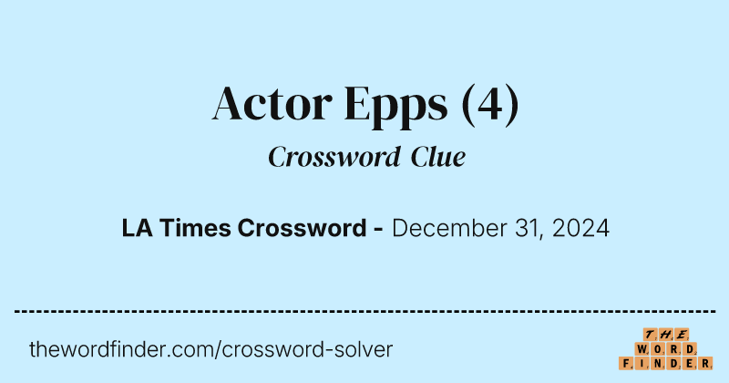 Actor Epps crossword clue image