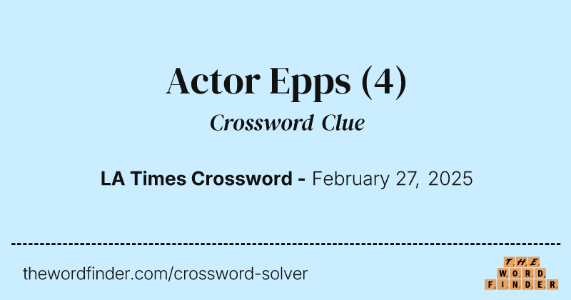 Actor Epps crossword clue image