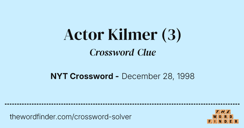 Actor Kilmer crossword clue image