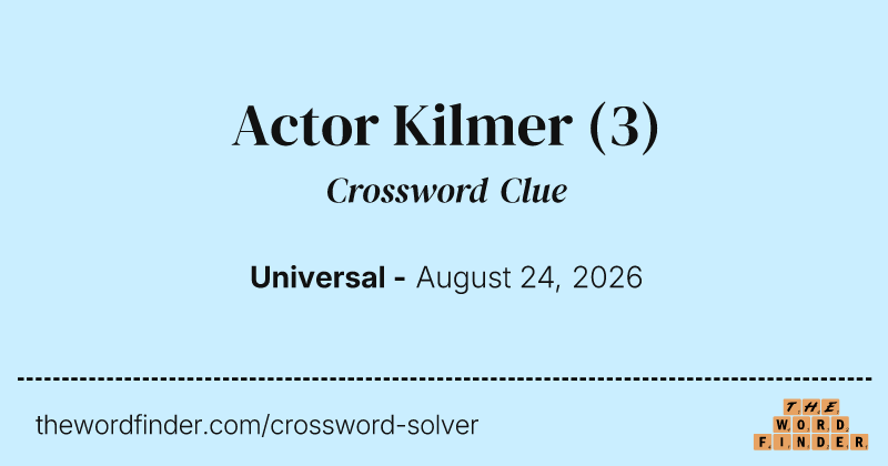 Actor Kilmer crossword clue image