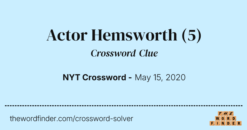 Actor Hemsworth crossword clue image