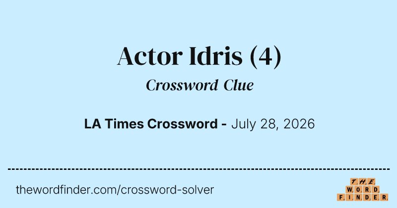Actor Idris crossword clue image