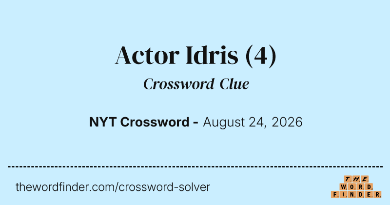 Actor Idris crossword clue image