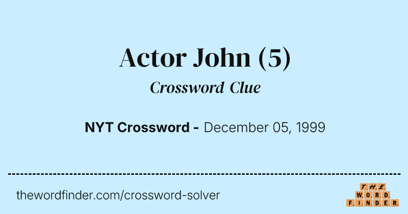 Actor John crossword clue image