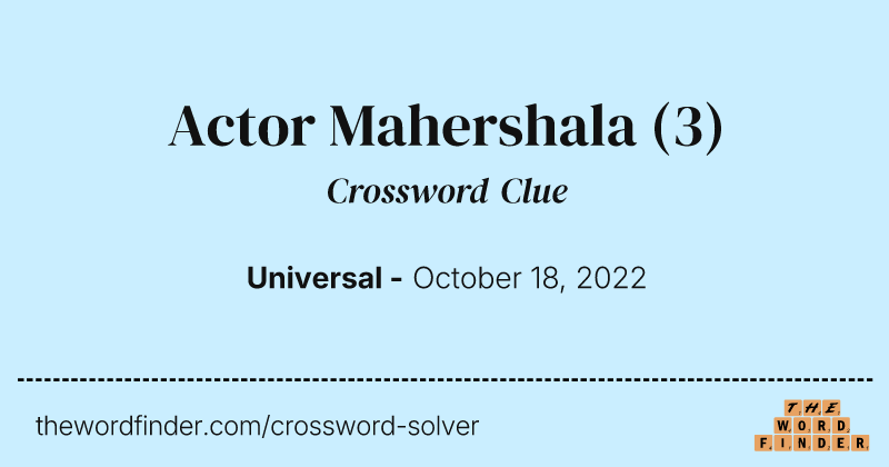 Actor Mahershala crossword clue image