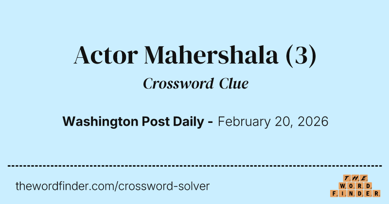 Actor Mahershala crossword clue image