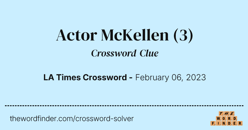 Actor McKellen crossword clue image