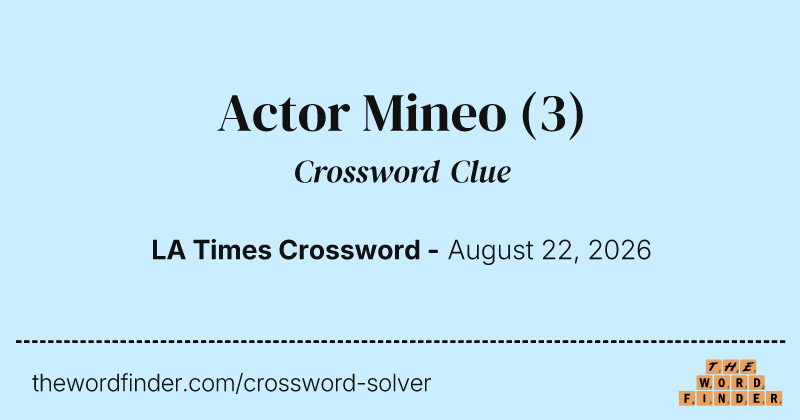 Actor Mineo crossword clue image
