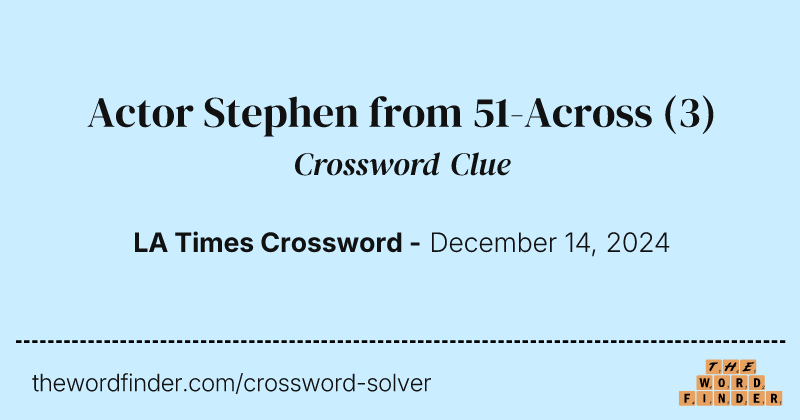 Actor Stephen from 51-Across crossword clue image