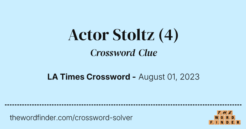Actor Stoltz crossword clue image
