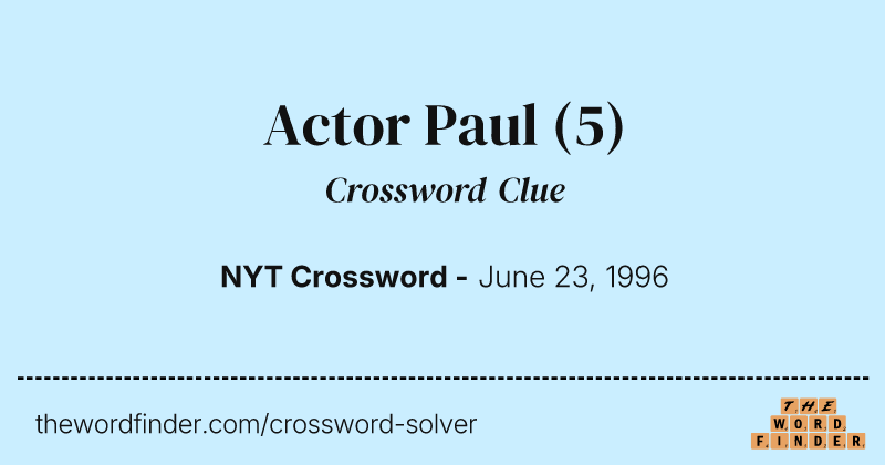 Actor Paul crossword clue image