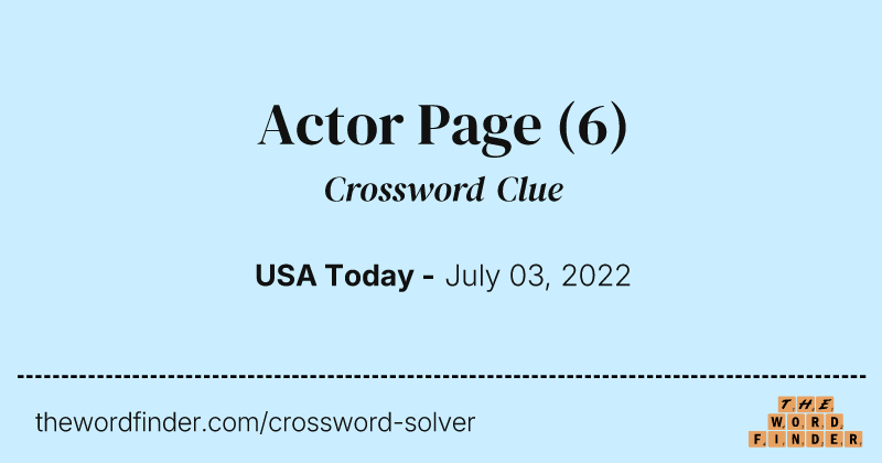 Actor Page crossword clue image