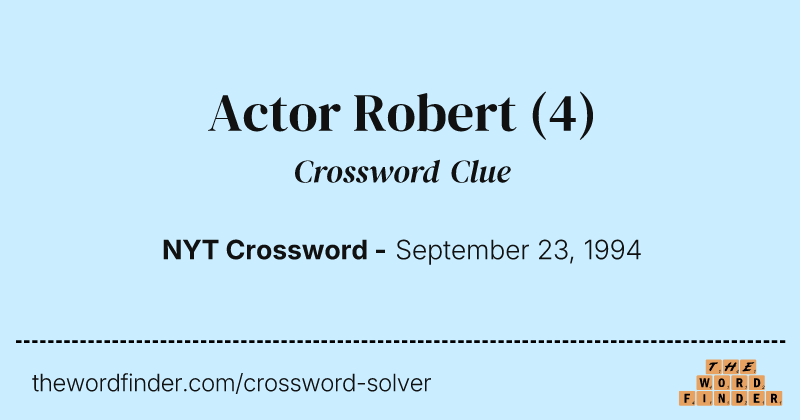 Actor Robert crossword clue image