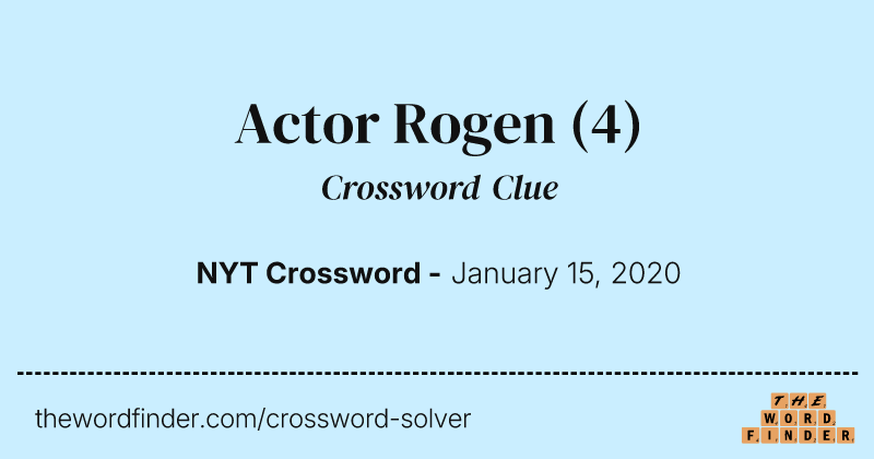 Actor Rogen crossword clue image