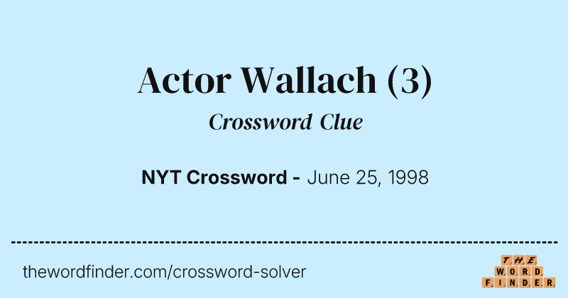 Actor Wallach crossword clue image